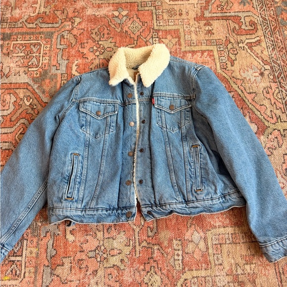 Levi's Blue Denim Jacket with Cream Collar